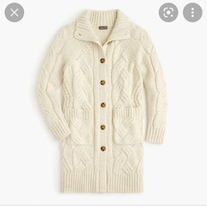 J Crew Point Sur Cable Knit Cardigan